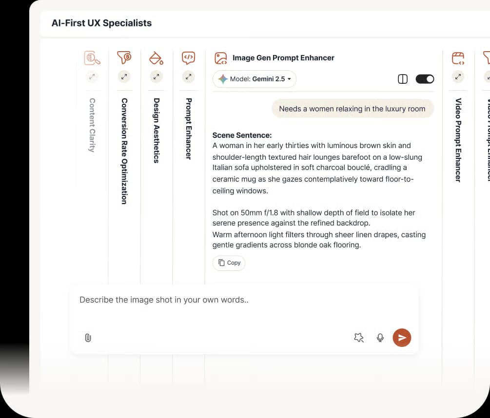 AI specialists assisting with design tasks Mobile